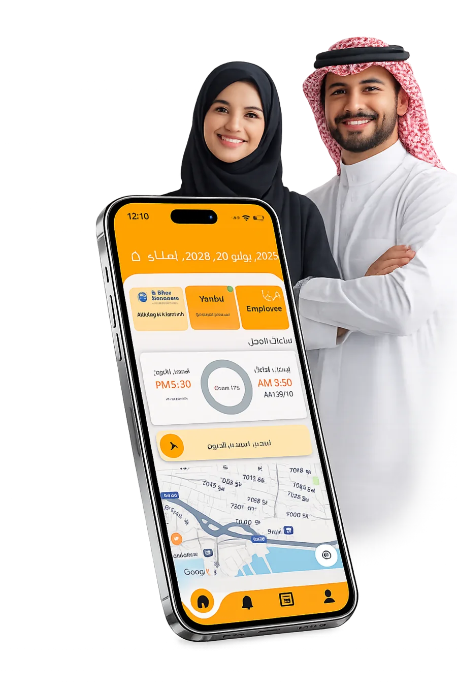 TimeMobi app clock-in screen on a smartphone